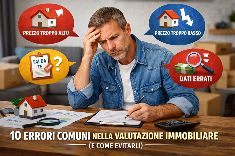 Proprietario che analizza errori comuni nella valutazione della casa
