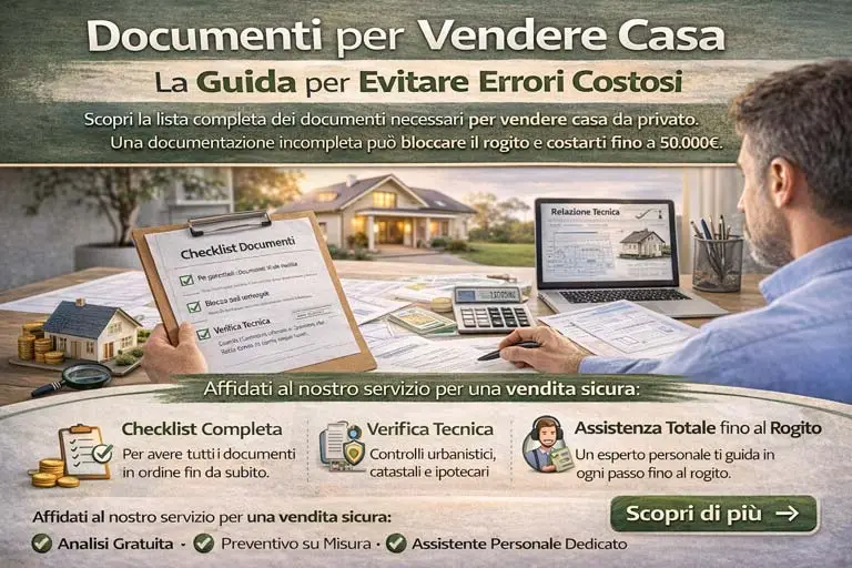 Fascicolo documentale completo per la vendita con planimetrie, certificati e visure